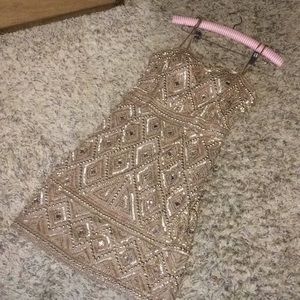 Strapless Size 8 Gold Adrianna Papell Dress!